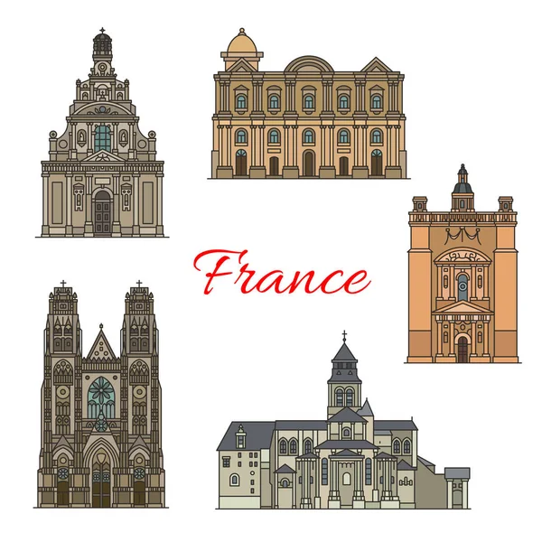 Dini turizm için Fransız seyahat işareti simgesi — Stok Vektör