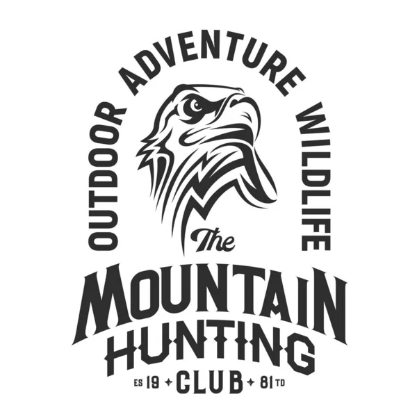 Mascota del club de caza, estampado camiseta águila — Archivo Imágenes Vectoriales