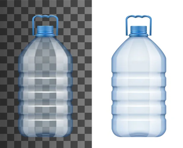 Botella de agua de plástico vacía maqueta icono aislado — Vector de stock
