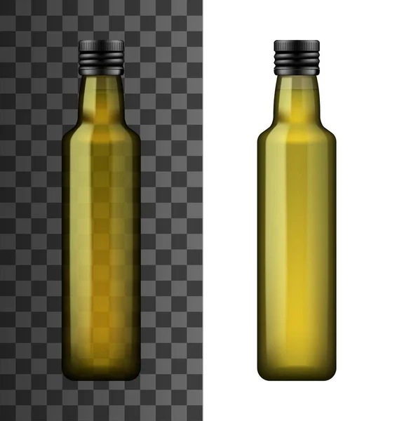 Extra virgin olive or sunflower oil in bottle — Stock Vector