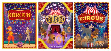 Sirk palyaçosu, akrobatlar, hokkabaz, güçlü adam.