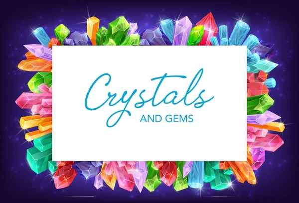 Kuvars, elmas, ametist vektör çerçevesi kristalleri