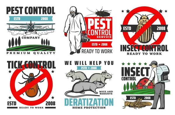 专业虫害防治、消灭服务 — 图库矢量图片