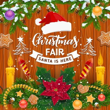 Noel çelengi. Kış tatili davetiyesi