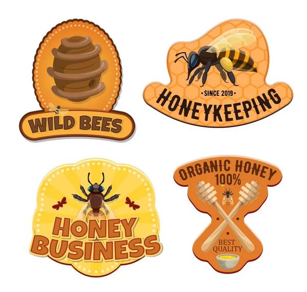Productos agrícolas apícolas y de producción de miel — Archivo Imágenes Vectoriales