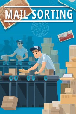 Posta sıralama merkezi, paketler ve mektuplar