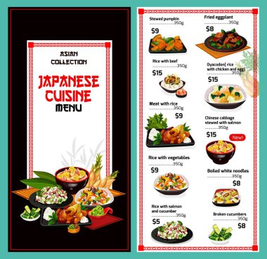 Japon restoran menüsü Japon geleneksel mutfağı