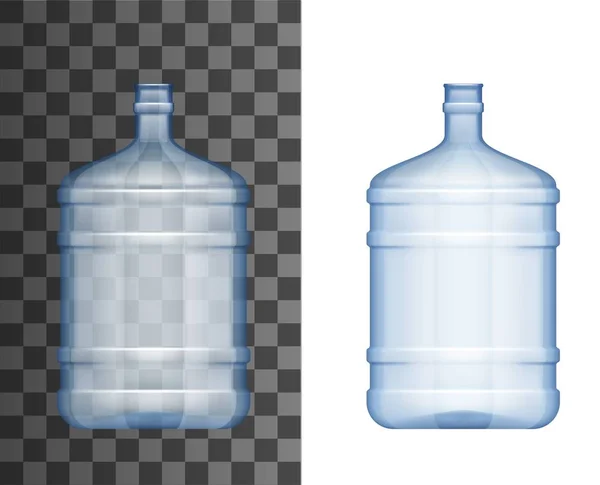 Botella de plástico, enfriador de agua botella grande mockup 3d — Vector de stock