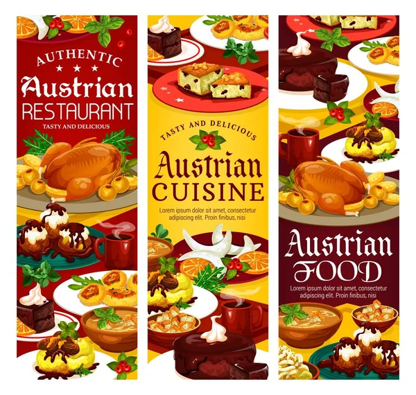 Food, desserts of Austrian cuisine, menu — Stock Illustration Food, desserts of Austrian cuisine, menu Royalty Free Stock Illustrations