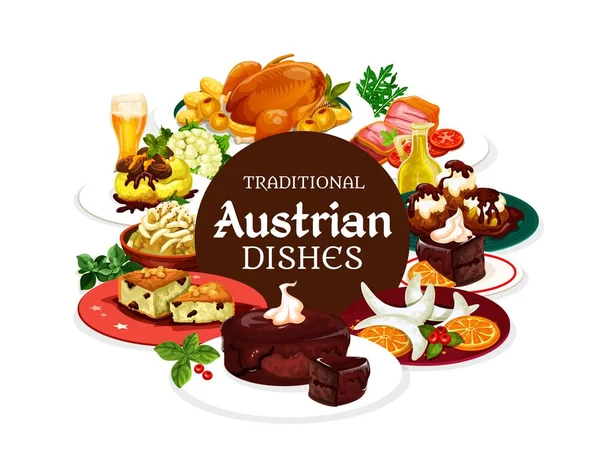 National austrian food, desserts, drinks — Stock Illustration National austrian food, desserts, drinks Royalty Free Stock Illustrations