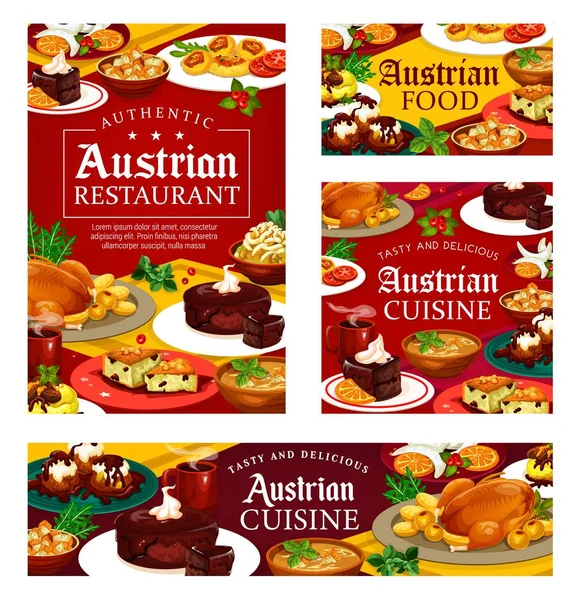National food of Austria, desserts and course meal — Stock Illustration National food of Austria, desserts and course meal Stock Illustration