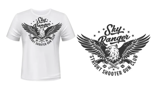 T-shirt print template, Eagle shooters club — Stock Vector