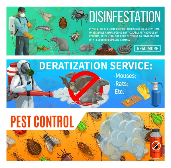 Desinfestação, deratização, controle de pragas de insetos —  Vetores de Stock