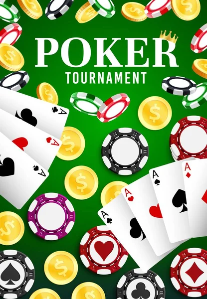 Casino torneo di poker, ruota della fortuna jackpot — Vettoriale Stock