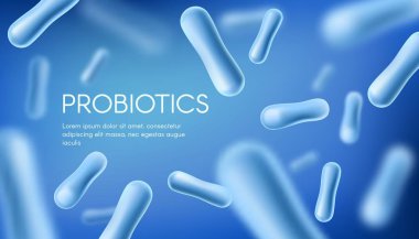 Probiotics lacto bacteria healthy digestion poster clipart
