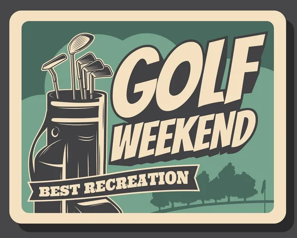 Torneo club de golf, club de deporte de ocio — Vector de stock