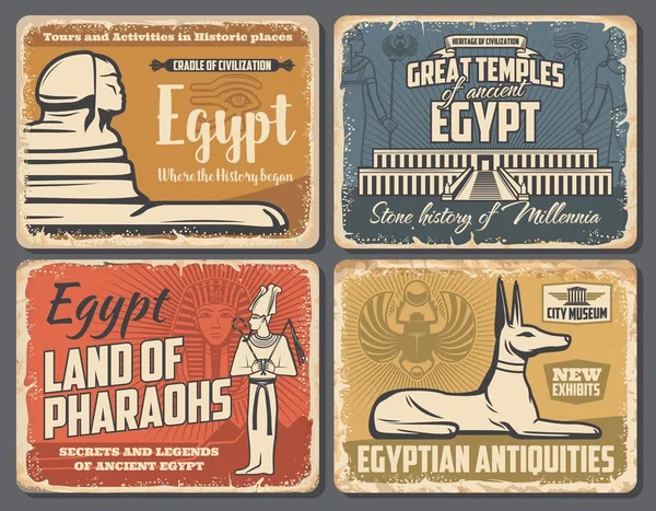 Egypt pyramids and Sphinx, Cairo travel landmarks — 图库矢量图片