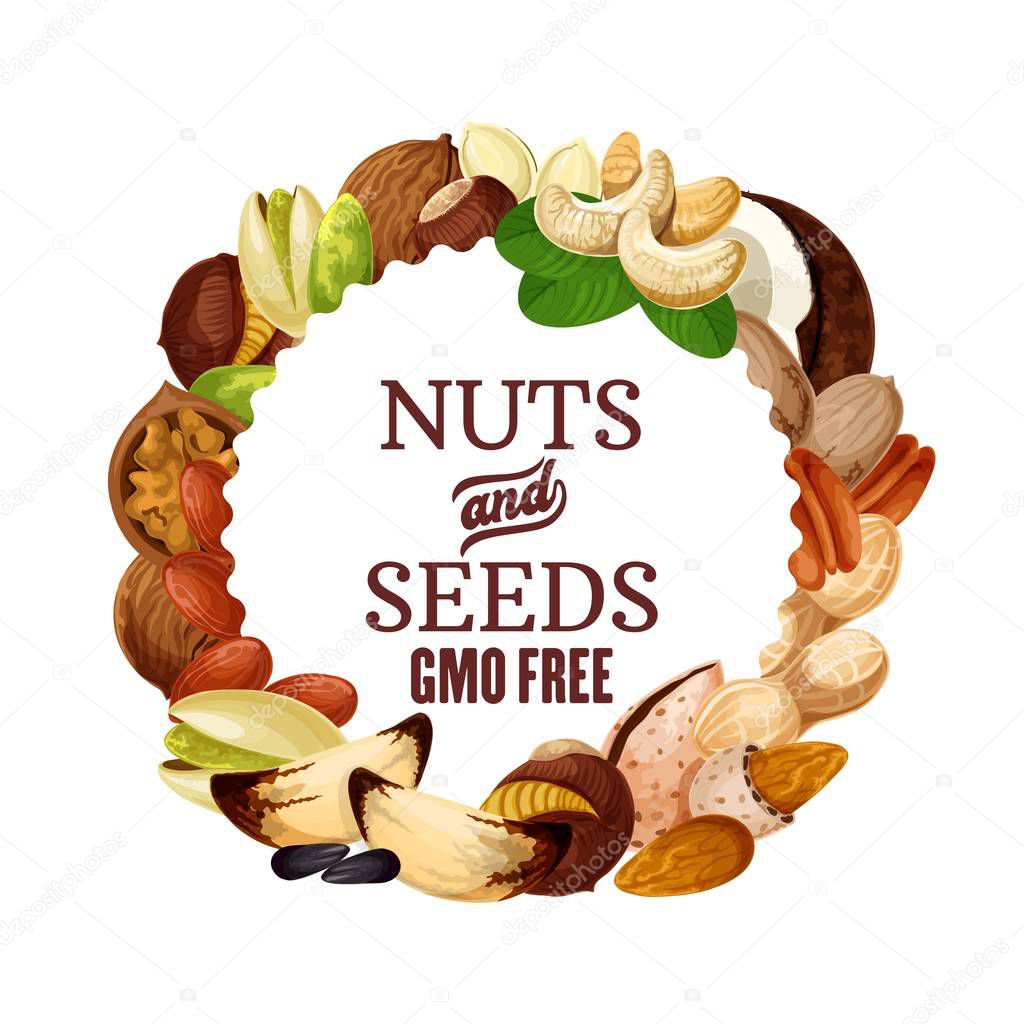 Organic nuts, seeds, GMO free raw vegetarian food