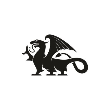 Ejderha gryphon izole edilmiş heraldry canavar hayvan