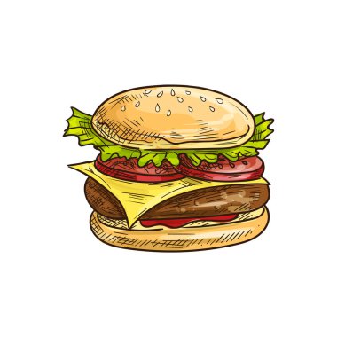 Tavuklu çizburger izole edilmiş paket hamburger.