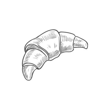 Kruvasan, tuhaf hamur işi abur cubur çizimi.