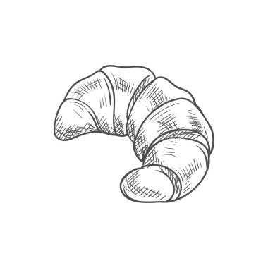 Fransız kruvasanı, reçelli ve yiyecekli izole edilmiş kek.