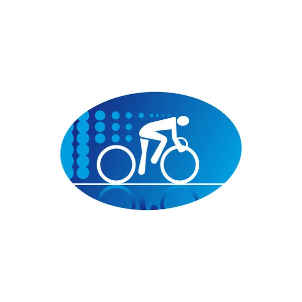 Persona ciclismo en bicicleta de montaña, deporte extremo — Vector de stock