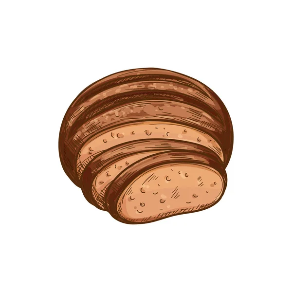 Esmer ekmek somunu taslak ikonu — Stok Vektör
