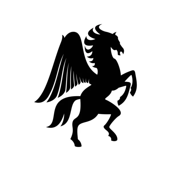 Einhorn oder Pegasus isoliertes geflügeltes Pferd — Stockvektor