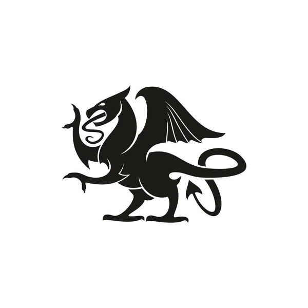 Dragon gryphon isolerad heraldry djur — Stock vektor