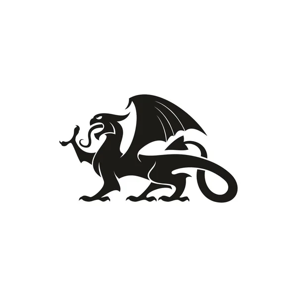 Dragon gryphon isolerad heraldry djur — Stock vektor