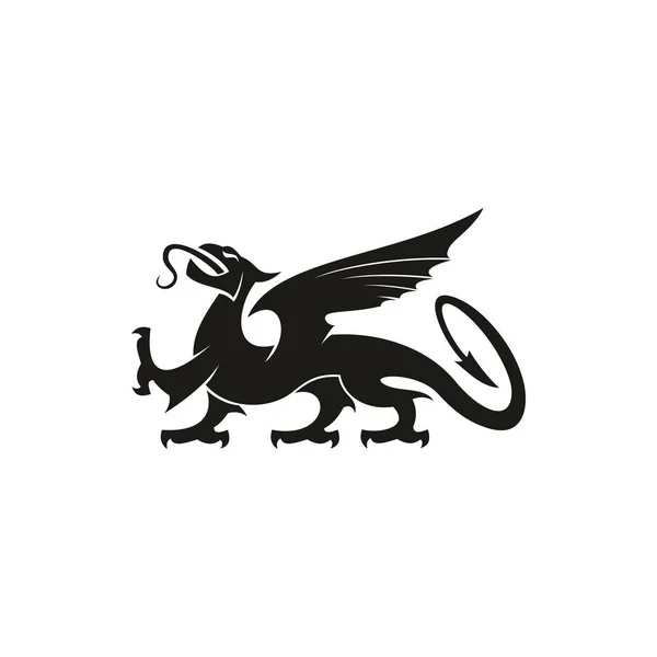 Dragon gryphon isolerad heraldry djur — Stock vektor