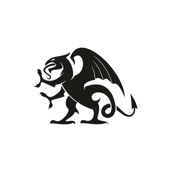 Dragon gryphon isolerad heraldry djur — Stock vektor