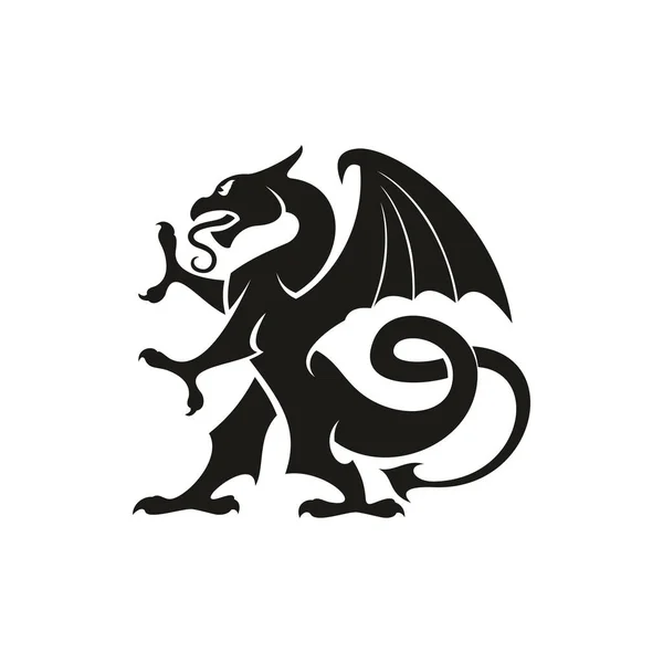 Dragon gryphon απομονωμένο ζώο heraldry θηρίο — Διανυσματικό Αρχείο