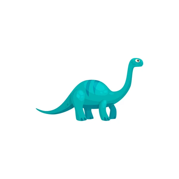 Dinosauro blu isolato brontosauro infantile dino — Vettoriale Stock