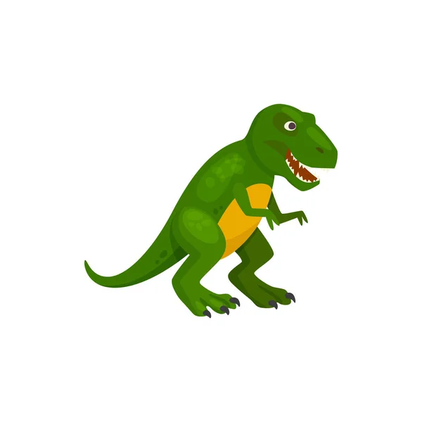 Dinosaurio verde aislado infantil brontosaurus dino — Vector de stock