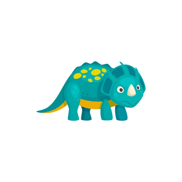 Dibujos animados dinosaurios animales de cuernos prehistóricos aislados — Vector de stock