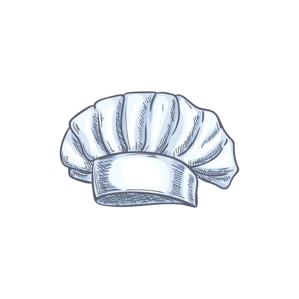 Bäcker, Küchenmeister oder Kochmütze isolierter Sketch — Stockvektor