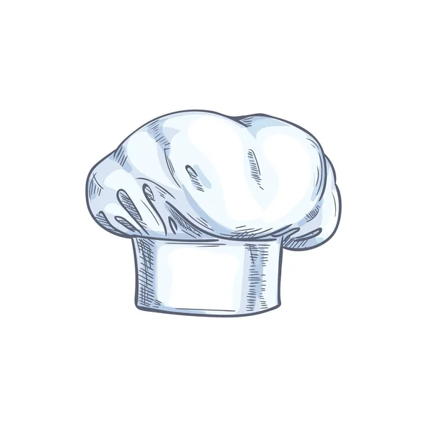 Chapeau de cuisinier, cuisinier ou cuisinier croquis isolé — Image vectorielle