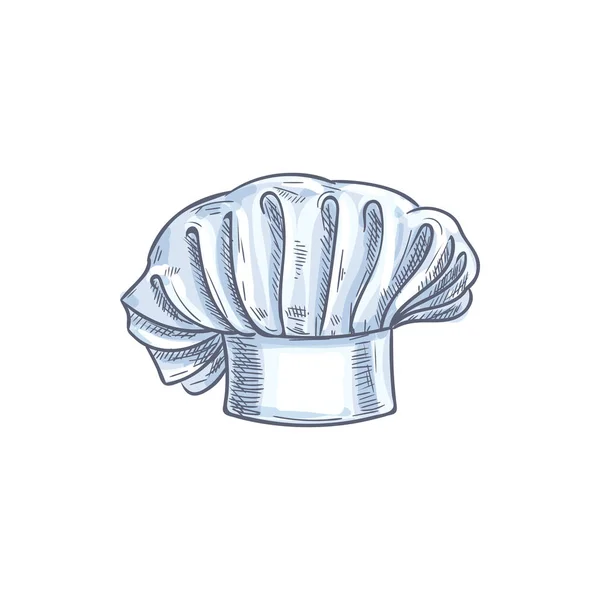 Baker, kitchener or chef cook hat isolated sketch — 스톡 벡터