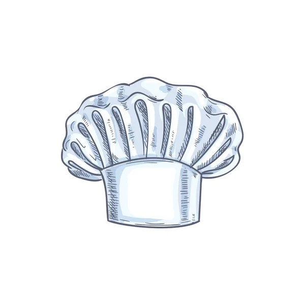 Bäcker, Küchenmeister oder Kochmütze isolierter Sketch — Stockvektor