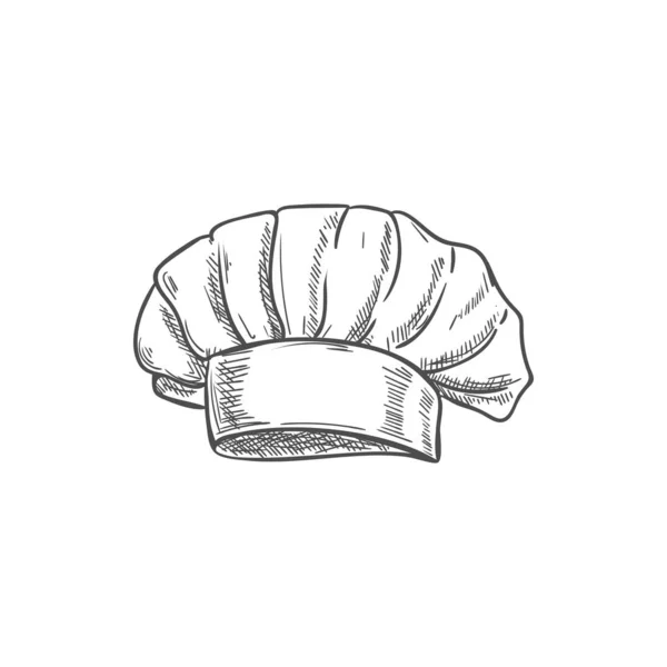 Baker, cocinero o cocinero sombrero de cocinero boceto aislado — Archivo Imágenes Vectoriales