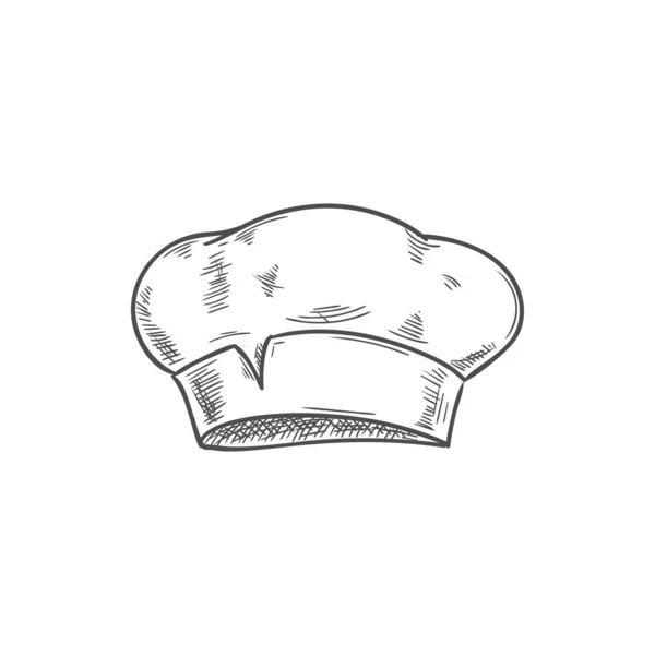 Baker, cocinero o cocinero sombrero de cocinero boceto aislado — Vector de stock