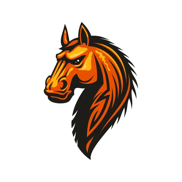 Mustang horse head isolate equestrian sport mascot — 스톡 벡터