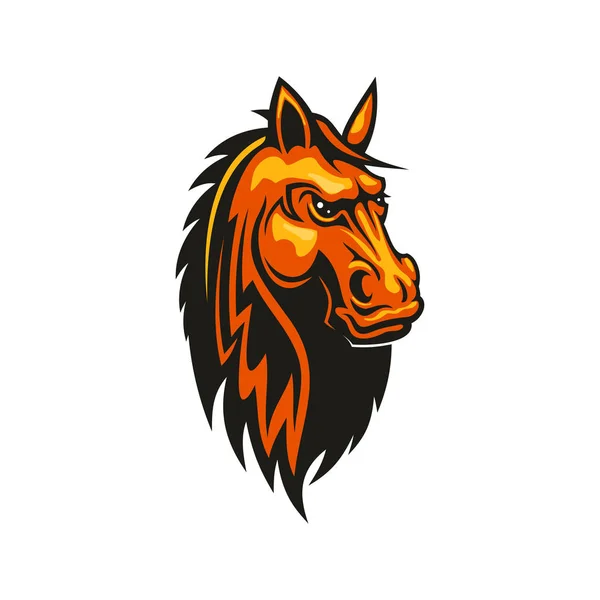 Mustang horse head isolate equestrian sport mascot — 스톡 벡터