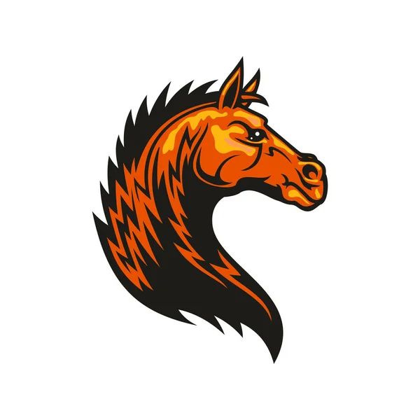 Mustang horse head isolate equestrian sport mascot — 스톡 벡터