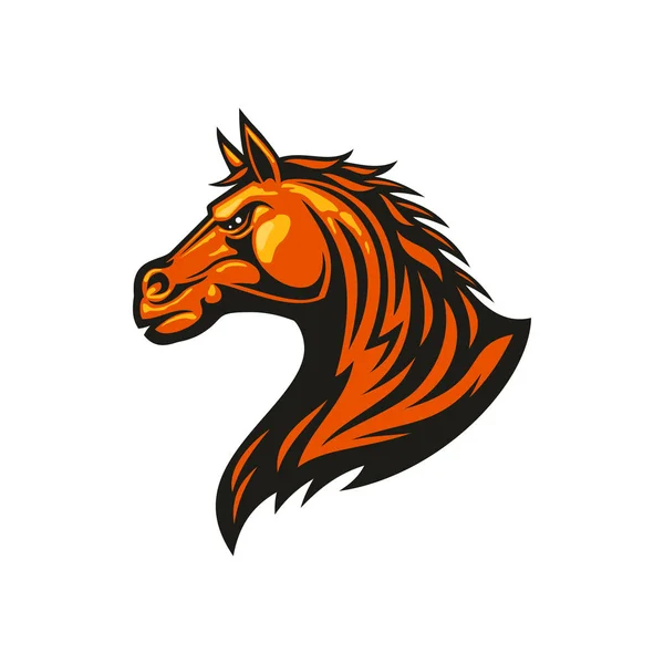 Mustang kůň hlava izolovat jezdecký sport maskot — Stockový vektor