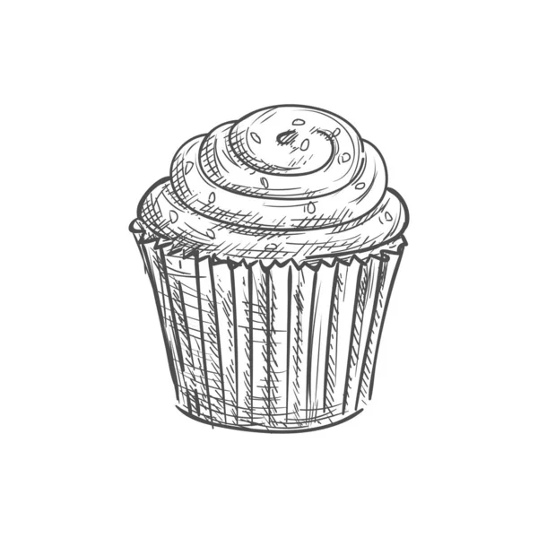 Torta di muffin al caramello con zuccherini isolati — Vettoriale Stock
