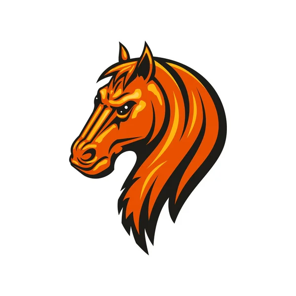 Mustang horse head isolate equestrian sport mascot — 스톡 벡터