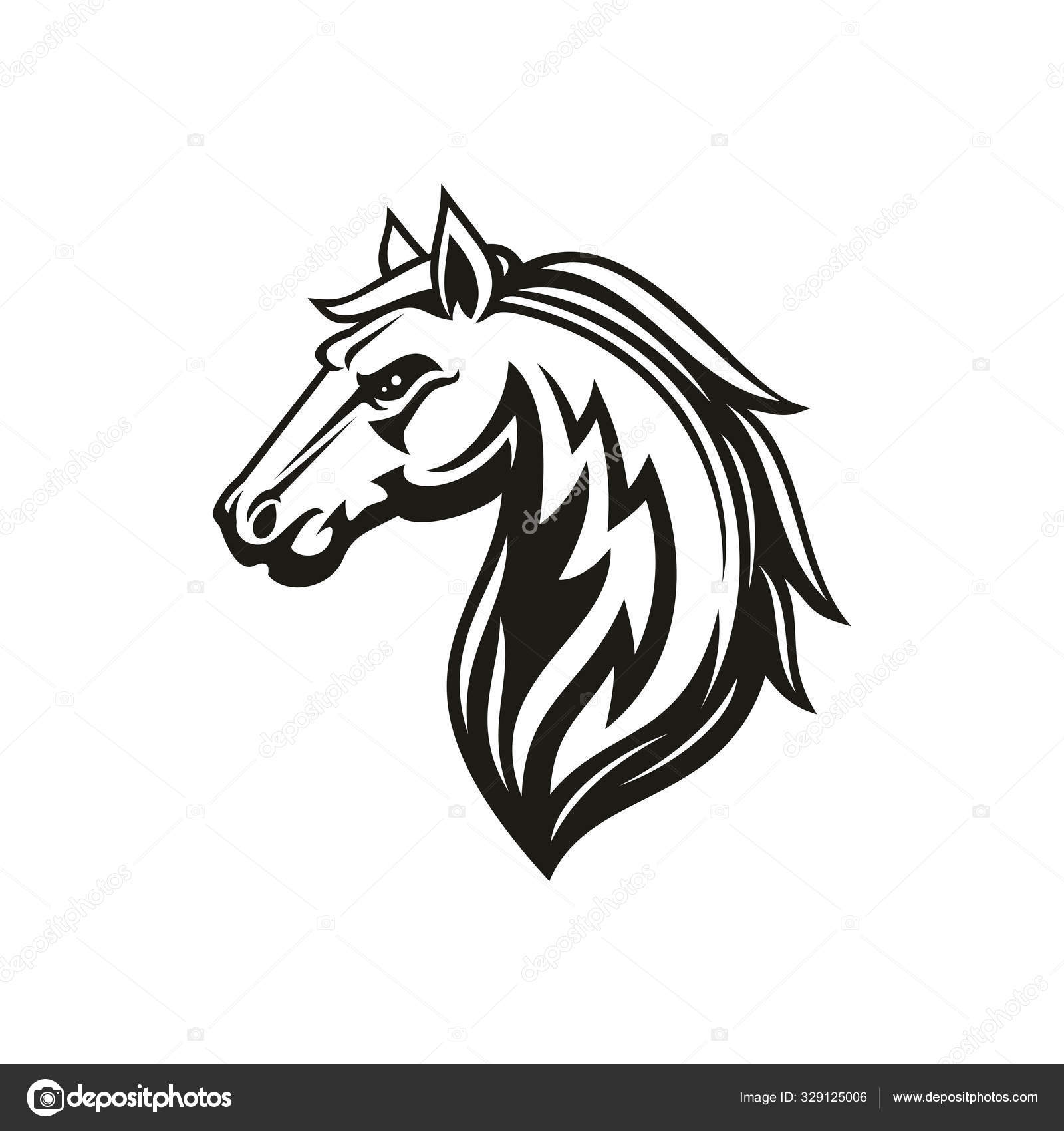 Horse animal tribal tattoo or racing sport mascot Stock Vector Image by  ©Seamartini #329125006